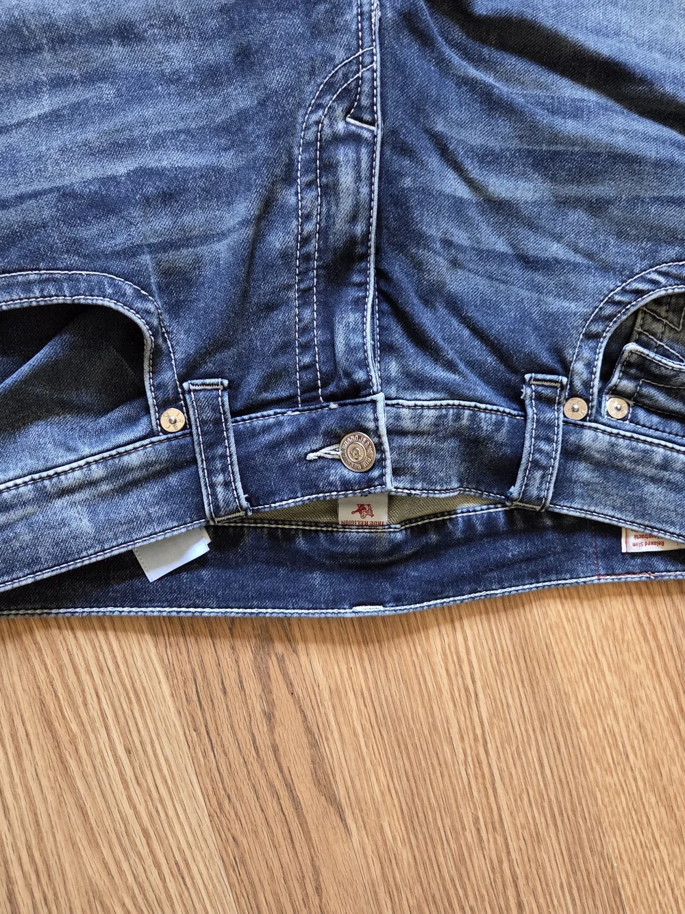 True Religion Geno Slim Fit Jeans Acid Wash Flap Pocket Men's Size 36
